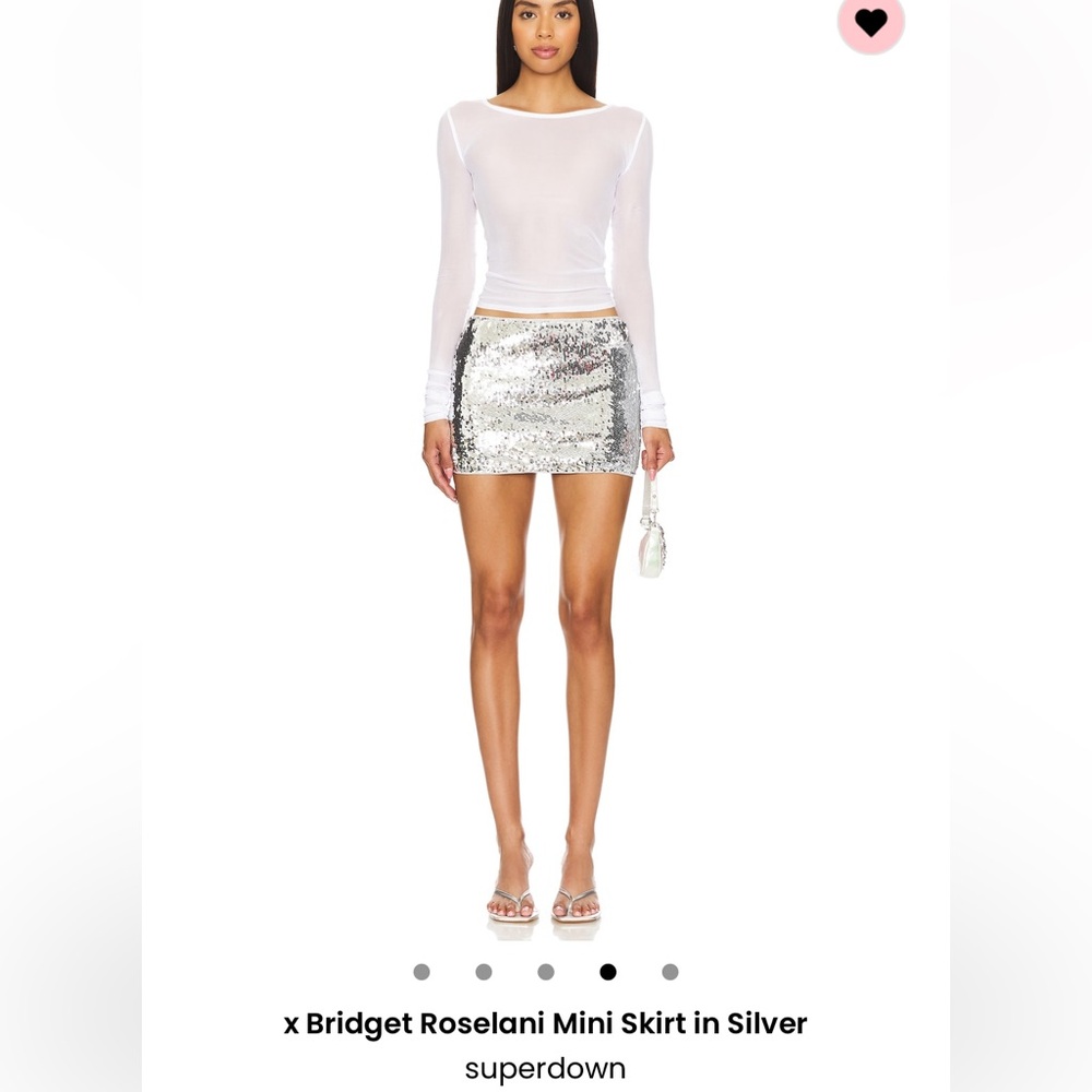 Silver Sequin Mini Skirt